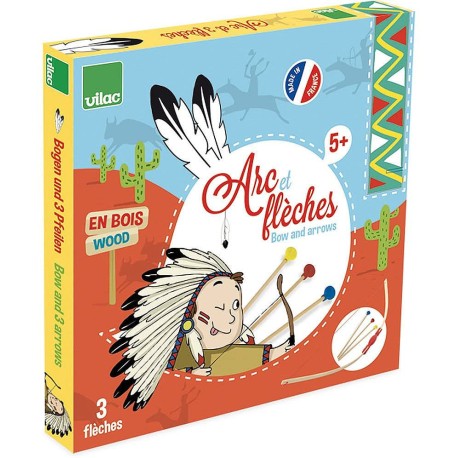 Arc démonté et flèches en bois en boiîe cible