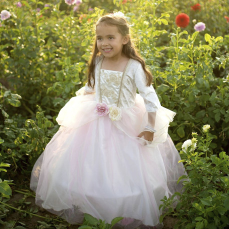 Robe de princesse rose et or 7/8 ans