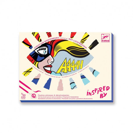 Inspired by Roy Lichtenstein - Heroes feutres pinceaux & décalcomanies
