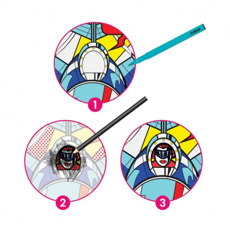 Inspired by Roy Lichtenstein - Heroes feutres pinceaux & décalcomanies