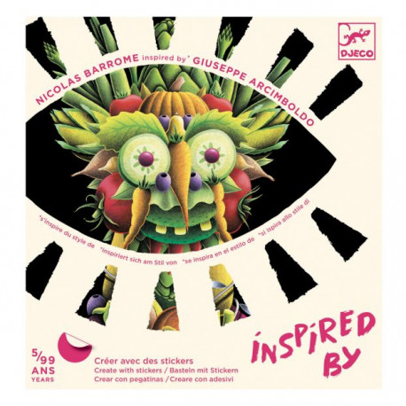 Inspired by Giuseppe Arcimboldo - Le primeur créer avec des stickers