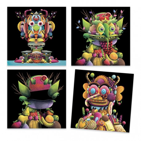 Inspired by Giuseppe Arcimboldo - Le primeur créer avec des stickers