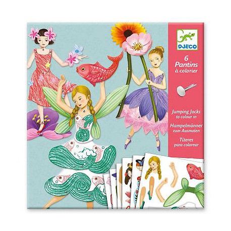 6 Pantins à colorier Fées