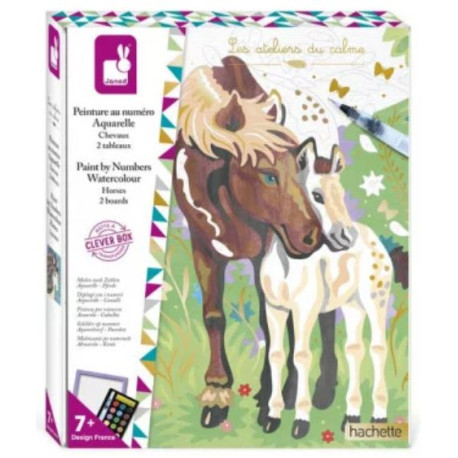 Peinture au numéro aquarelle Chevaux