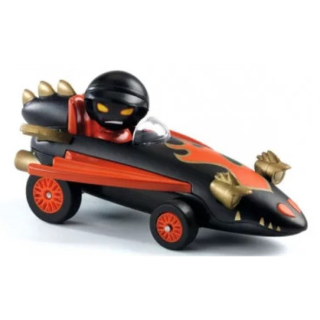 Voiture de course en métal avec son pilote Dragon fire