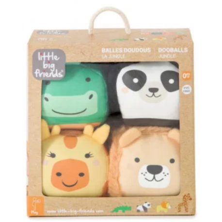 Set de 4 balles doudous Jungle