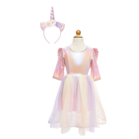 Robe Pégase avec ailes et diadème 5/6 ans