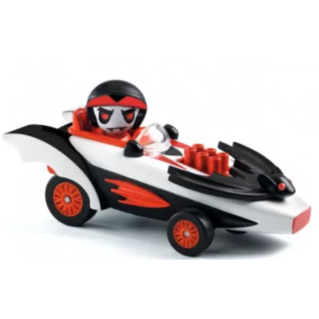 Voiture de course en métal avec son pilote Speed bat