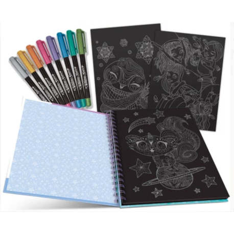 Carnet de coloriage à pages noires Isadora