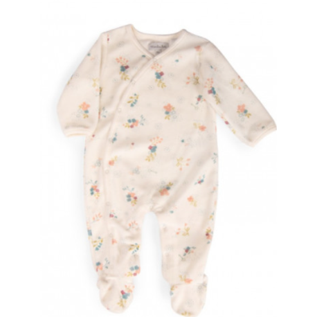 La petite école de danse Pyjama velours fleurs 3 mois
