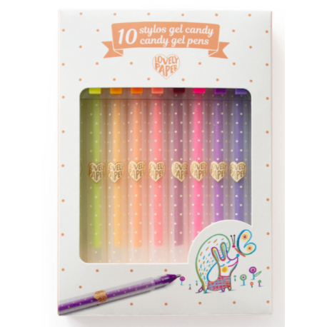10 stylos gel candy