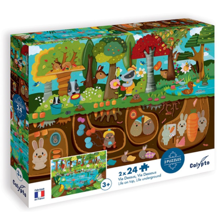 Puzzle Vie dessus vie dessous 2 x 24 pièces