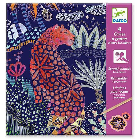 4 cartes à gratter Nature luxuriante