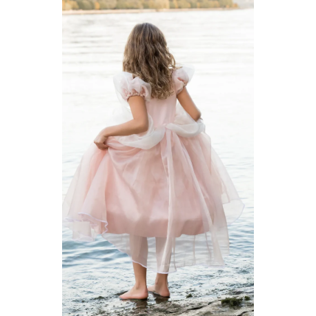 Robe de princesse antique rose 7-8 ans