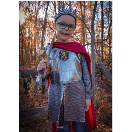 Chevalier argent et sa cape 5/6 ans