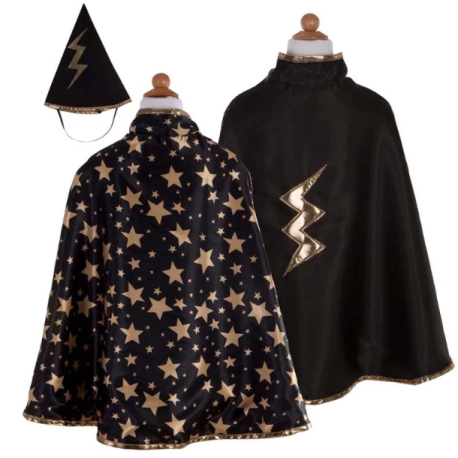 Cape et chapeau de sorcier 4/6 ans