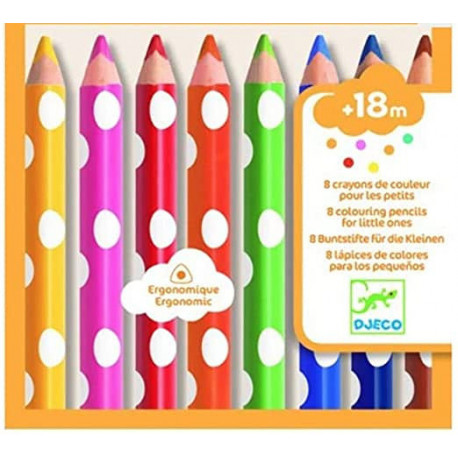 8 crayons de couleur pour les petits