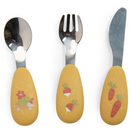 Trois petits lapins Set couverts silicone