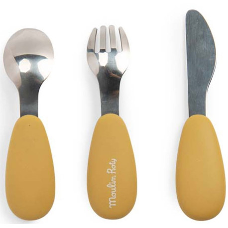 Trois petits lapins Set couverts silicone