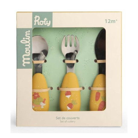 Trois petits lapins Set couverts silicone