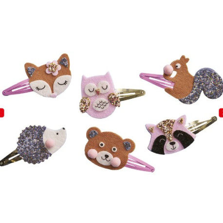 6 barrettes à créer Pretty forest