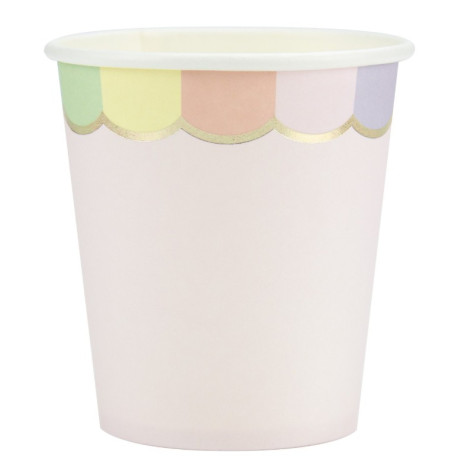 8 gobelets role pastel