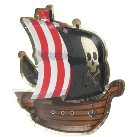 8 assiettes bateau pirate