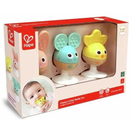 3 hochets à ventouse Animaux