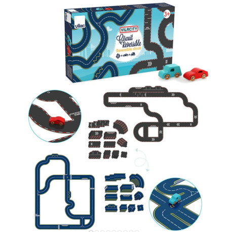 Circuit réversible 42 pièces + 2 voitures