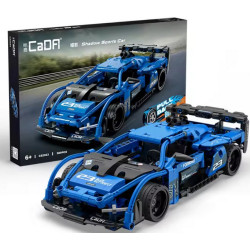 Voiture de course rétrofriction bleue à construire de 377 pièces