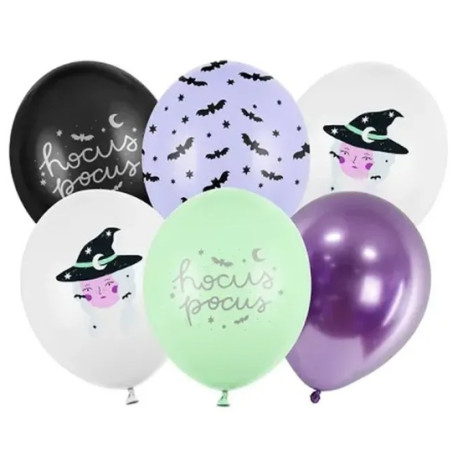 6 ballons en latex Sorcière halloween