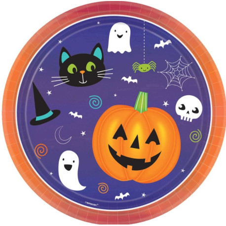 8 assiettes en carton halloween Friends
