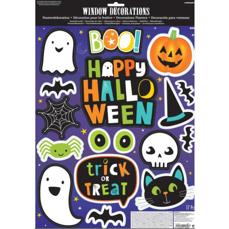 17 stickers pour fenêtre halloween Friends