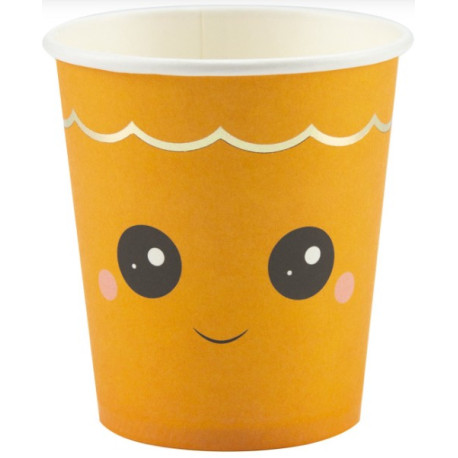 8 Gobelets en carton citrouille Sweety 
