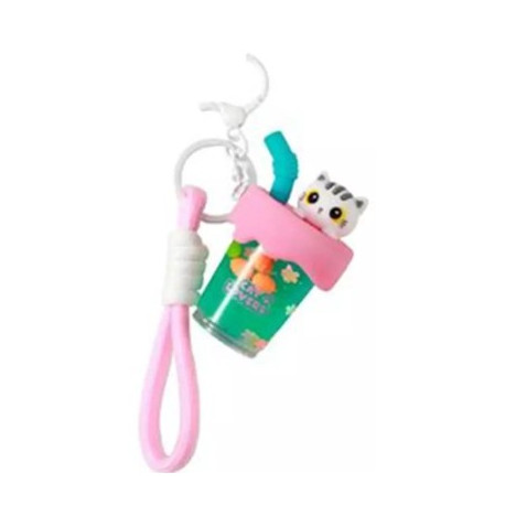 Porte-clés Bubble tea White cat