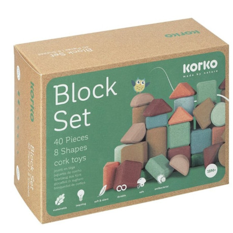 Coffret de blocs de construction en liège 40 pièces