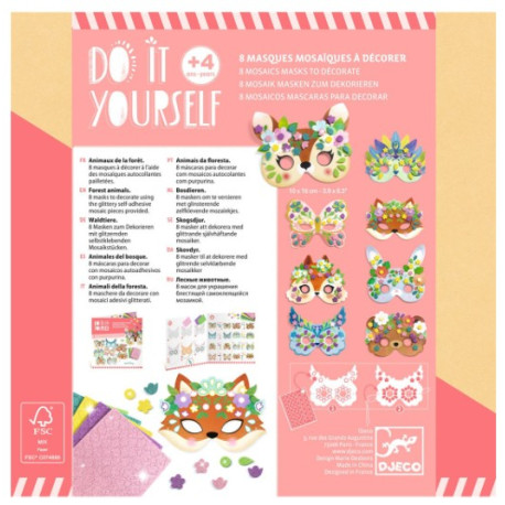 DIY Masques mosaïques animaux de la forêt