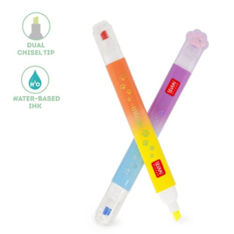 6 surligneurs double pointe Kitty