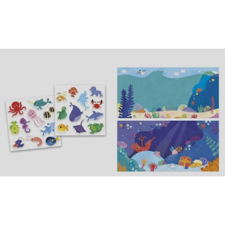 18 mois Stickers repositionnables épais La mer