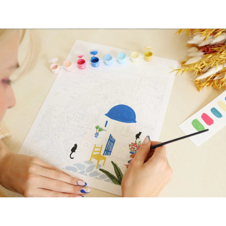 Peinture au numéro Santorini