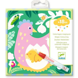 Coloriage magique Coucou caché Maman-bébé du jardin