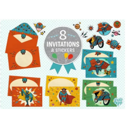 8 invitations Pow! Bang!
