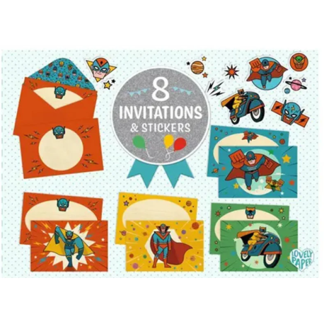 8 invitations Pow! Bang!