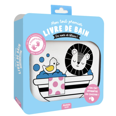 Livre de bain magique en noir et blanc