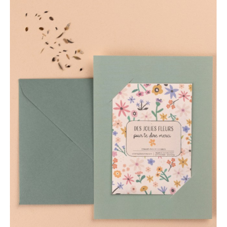 Dees jolies fleurs pour te dire merci - Carte à semer