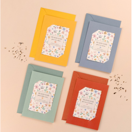 Dees jolies fleurs pour te dire merci - Carte à semer