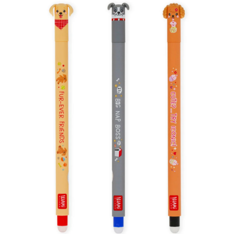 3 Stylos Effacables Chiens