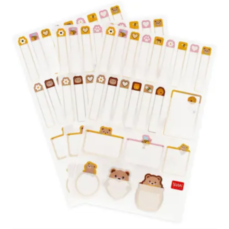 Set de 66 étiquettes adhésives teddy bear