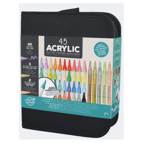 Trousse 45 feutres acryliques