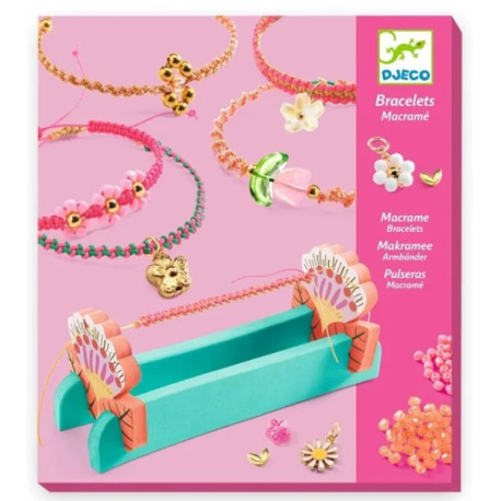 Bracelets macramé roses
